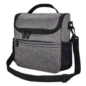 Waterproof Bike Handlebar Insulated Cooler Bag Front Bag Mountain Road Bicycle Cycle Handlebar Basket Bag Pannier Shoulder Bag (Color: grey)